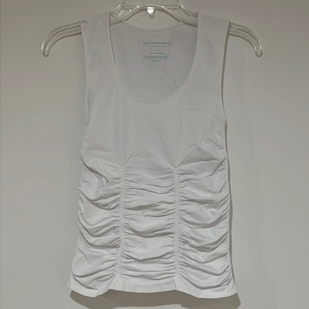 Soft Surroundings Ruched Seamless Tank White S/M NWT